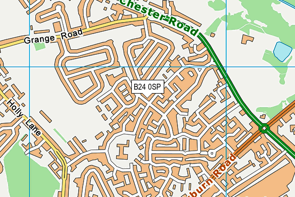 B24 0SP map - OS VectorMap District (Ordnance Survey)