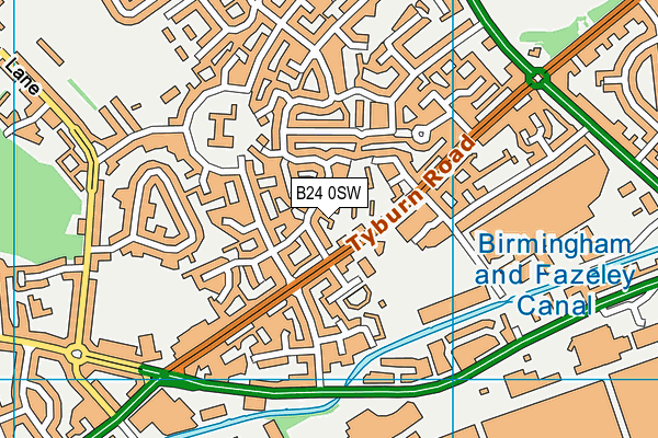 B24 0SW map - OS VectorMap District (Ordnance Survey)