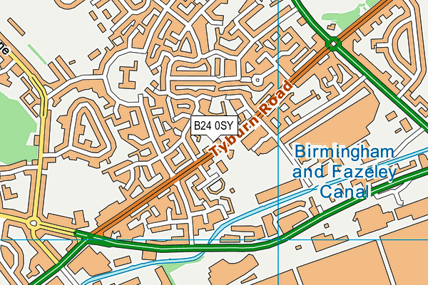B24 0SY map - OS VectorMap District (Ordnance Survey)