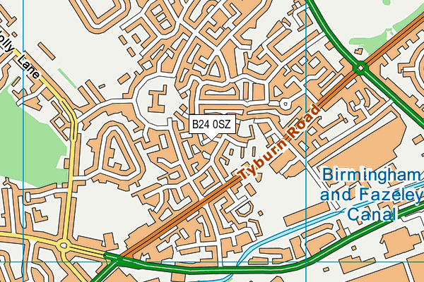 B24 0SZ map - OS VectorMap District (Ordnance Survey)