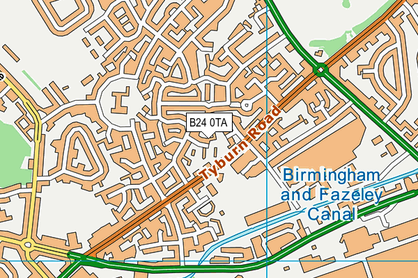 B24 0TA map - OS VectorMap District (Ordnance Survey)