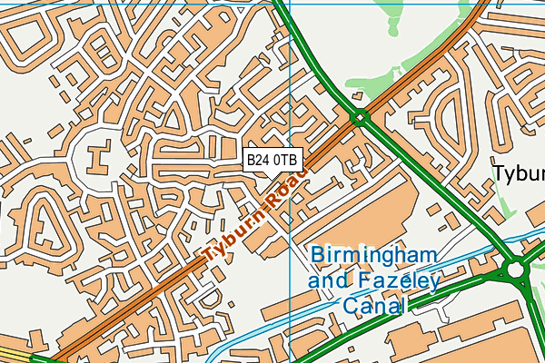 B24 0TB map - OS VectorMap District (Ordnance Survey)