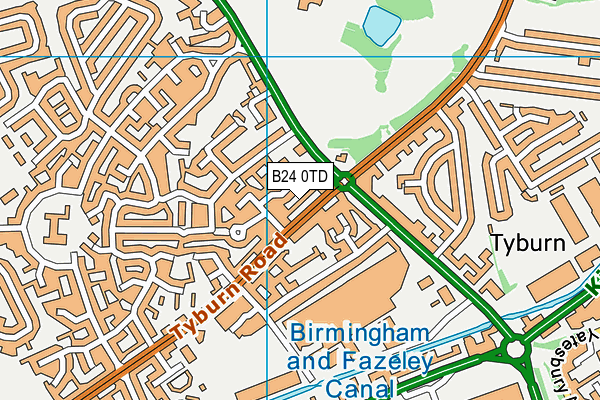 B24 0TD map - OS VectorMap District (Ordnance Survey)