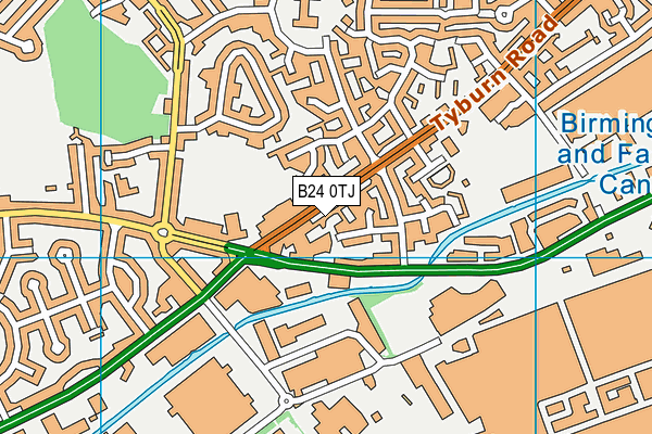 B24 0TJ map - OS VectorMap District (Ordnance Survey)