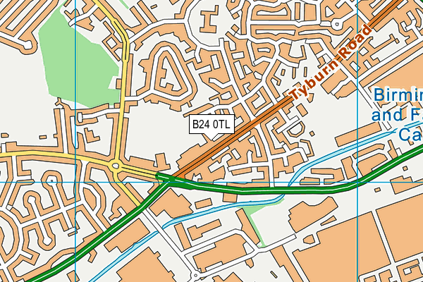 B24 0TL map - OS VectorMap District (Ordnance Survey)