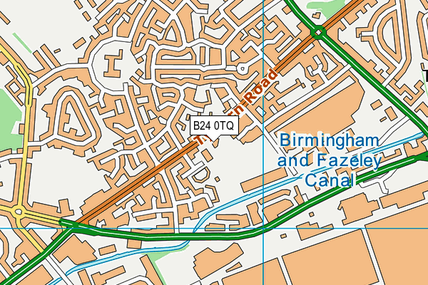 B24 0TQ map - OS VectorMap District (Ordnance Survey)