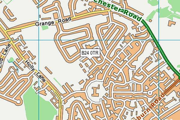 B24 0TR map - OS VectorMap District (Ordnance Survey)