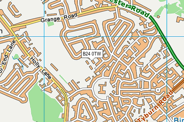 B24 0TW map - OS VectorMap District (Ordnance Survey)