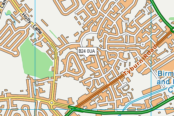 B24 0UA map - OS VectorMap District (Ordnance Survey)