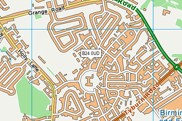 B24 0UD map - OS VectorMap District (Ordnance Survey)