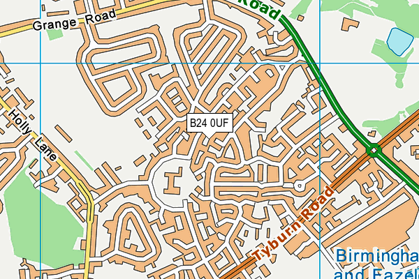 B24 0UF map - OS VectorMap District (Ordnance Survey)