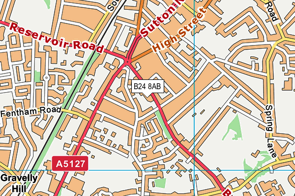 B24 8AB map - OS VectorMap District (Ordnance Survey)