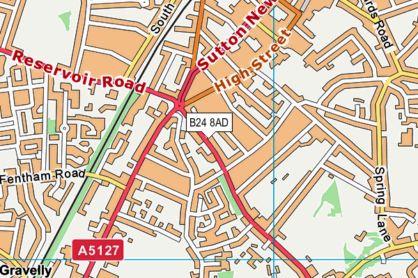 B24 8AD map - OS VectorMap District (Ordnance Survey)