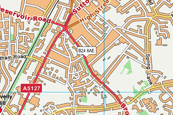 B24 8AE map - OS VectorMap District (Ordnance Survey)