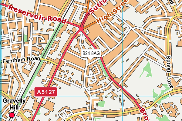 B24 8AG map - OS VectorMap District (Ordnance Survey)