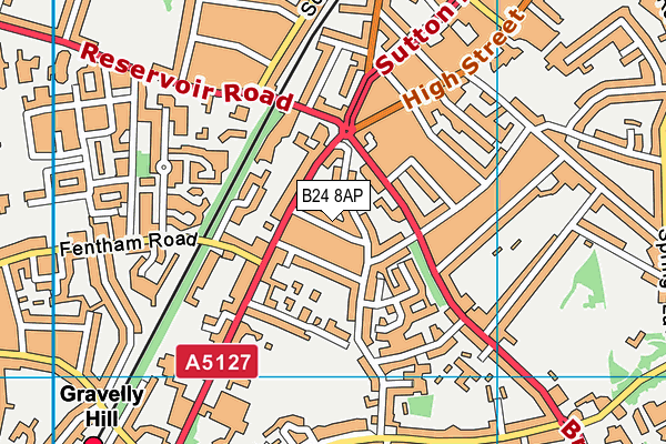 B24 8AP map - OS VectorMap District (Ordnance Survey)