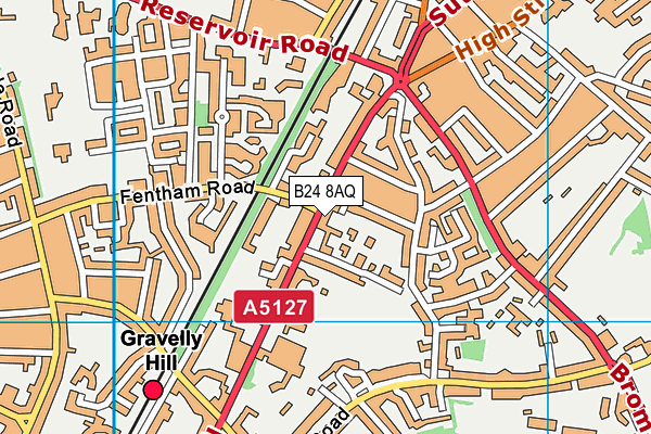 B24 8AQ map - OS VectorMap District (Ordnance Survey)