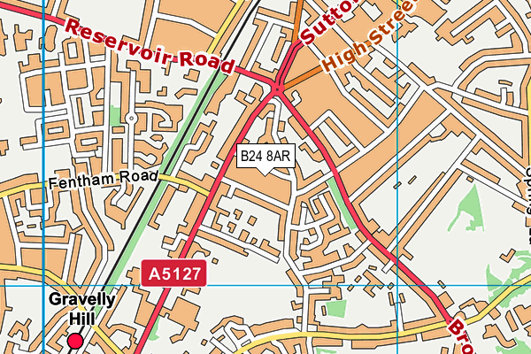 B24 8AR map - OS VectorMap District (Ordnance Survey)