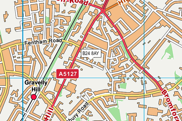 B24 8AY map - OS VectorMap District (Ordnance Survey)