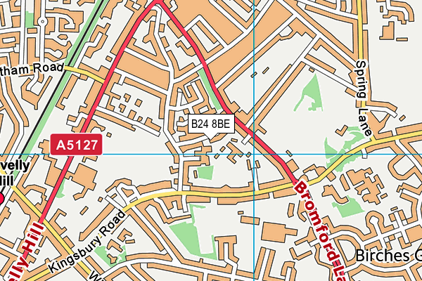 B24 8BE map - OS VectorMap District (Ordnance Survey)