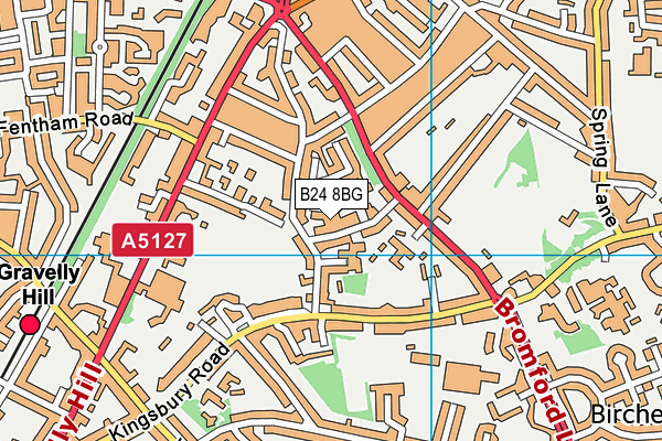 B24 8BG map - OS VectorMap District (Ordnance Survey)