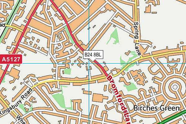 Queensbury School map (B24 8BL) - OS VectorMap District (Ordnance Survey)