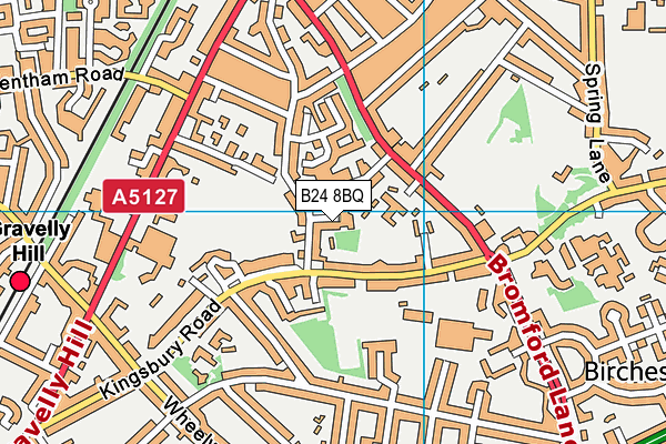 B24 8BQ map - OS VectorMap District (Ordnance Survey)