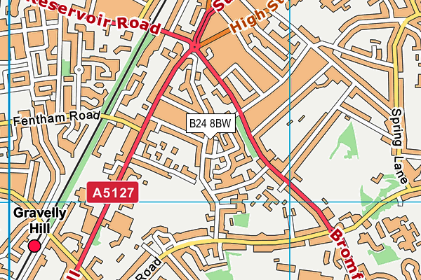 B24 8BW map - OS VectorMap District (Ordnance Survey)