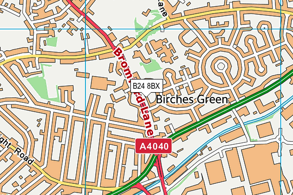 B24 8BX map - OS VectorMap District (Ordnance Survey)