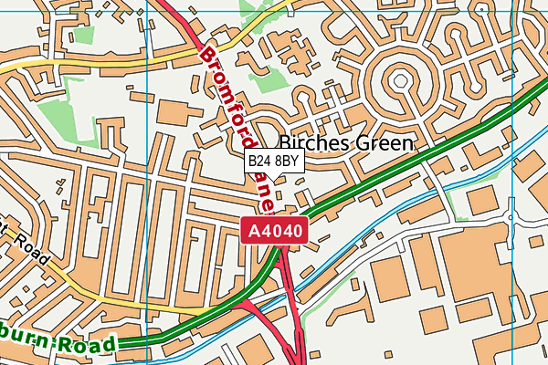 B24 8BY map - OS VectorMap District (Ordnance Survey)