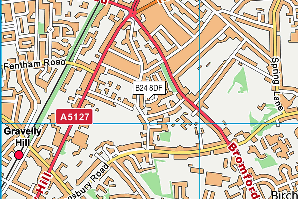 B24 8DF map - OS VectorMap District (Ordnance Survey)