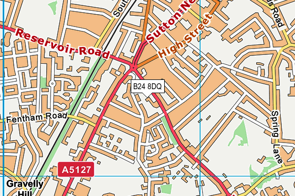 B24 8DQ map - OS VectorMap District (Ordnance Survey)