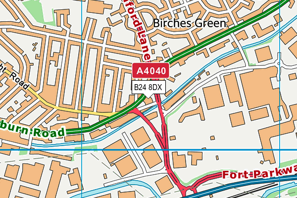 B24 8DX map - OS VectorMap District (Ordnance Survey)