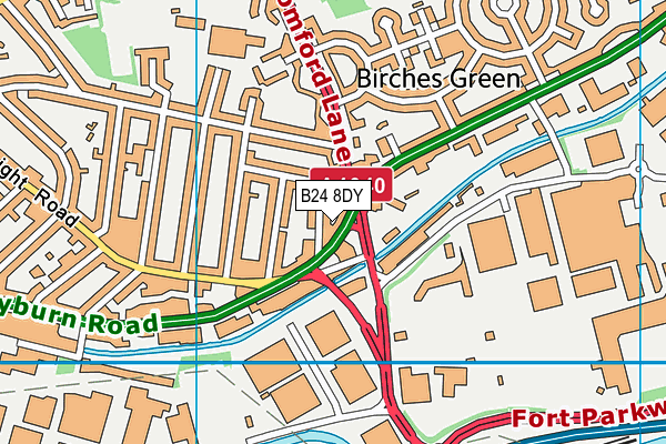 B24 8DY map - OS VectorMap District (Ordnance Survey)