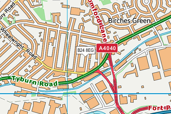 B24 8EG map - OS VectorMap District (Ordnance Survey)