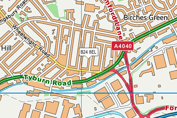 B24 8EL map - OS VectorMap District (Ordnance Survey)