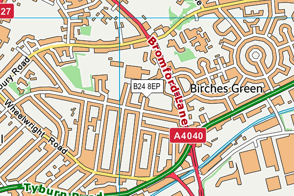 B24 8EP map - OS VectorMap District (Ordnance Survey)