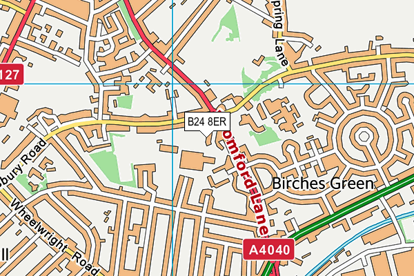 B24 8ER map - OS VectorMap District (Ordnance Survey)