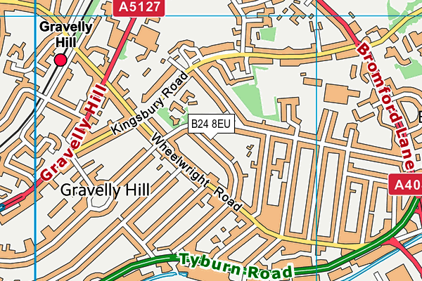 B24 8EU map - OS VectorMap District (Ordnance Survey)