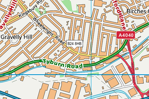 B24 8HB map - OS VectorMap District (Ordnance Survey)