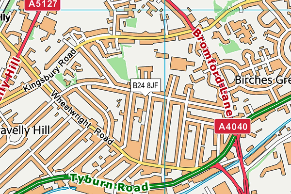 B24 8JF map - OS VectorMap District (Ordnance Survey)