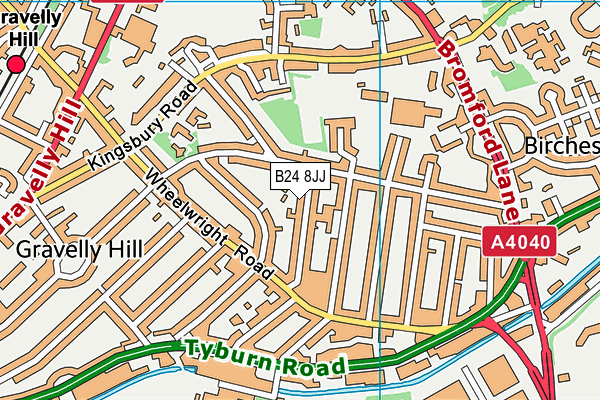 Erdington Hall Primary School map (B24 8JJ) - OS VectorMap District (Ordnance Survey)
