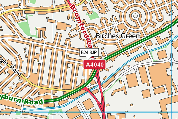 B24 8JP map - OS VectorMap District (Ordnance Survey)