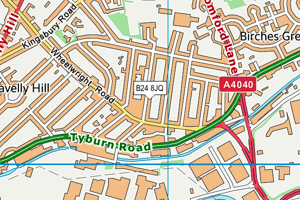 B24 8JQ map - OS VectorMap District (Ordnance Survey)