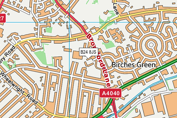 B24 8JS map - OS VectorMap District (Ordnance Survey)