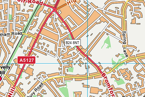 B24 8NT map - OS VectorMap District (Ordnance Survey)