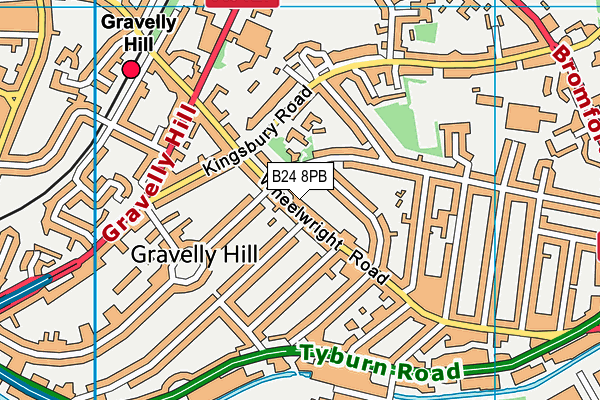 B24 8PB map - OS VectorMap District (Ordnance Survey)