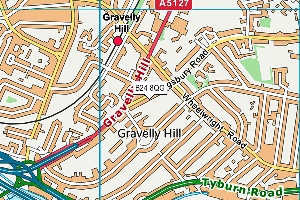 B24 8QG map - OS VectorMap District (Ordnance Survey)