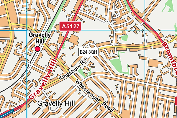 B24 8QH map - OS VectorMap District (Ordnance Survey)