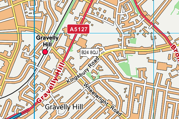 B24 8QJ map - OS VectorMap District (Ordnance Survey)